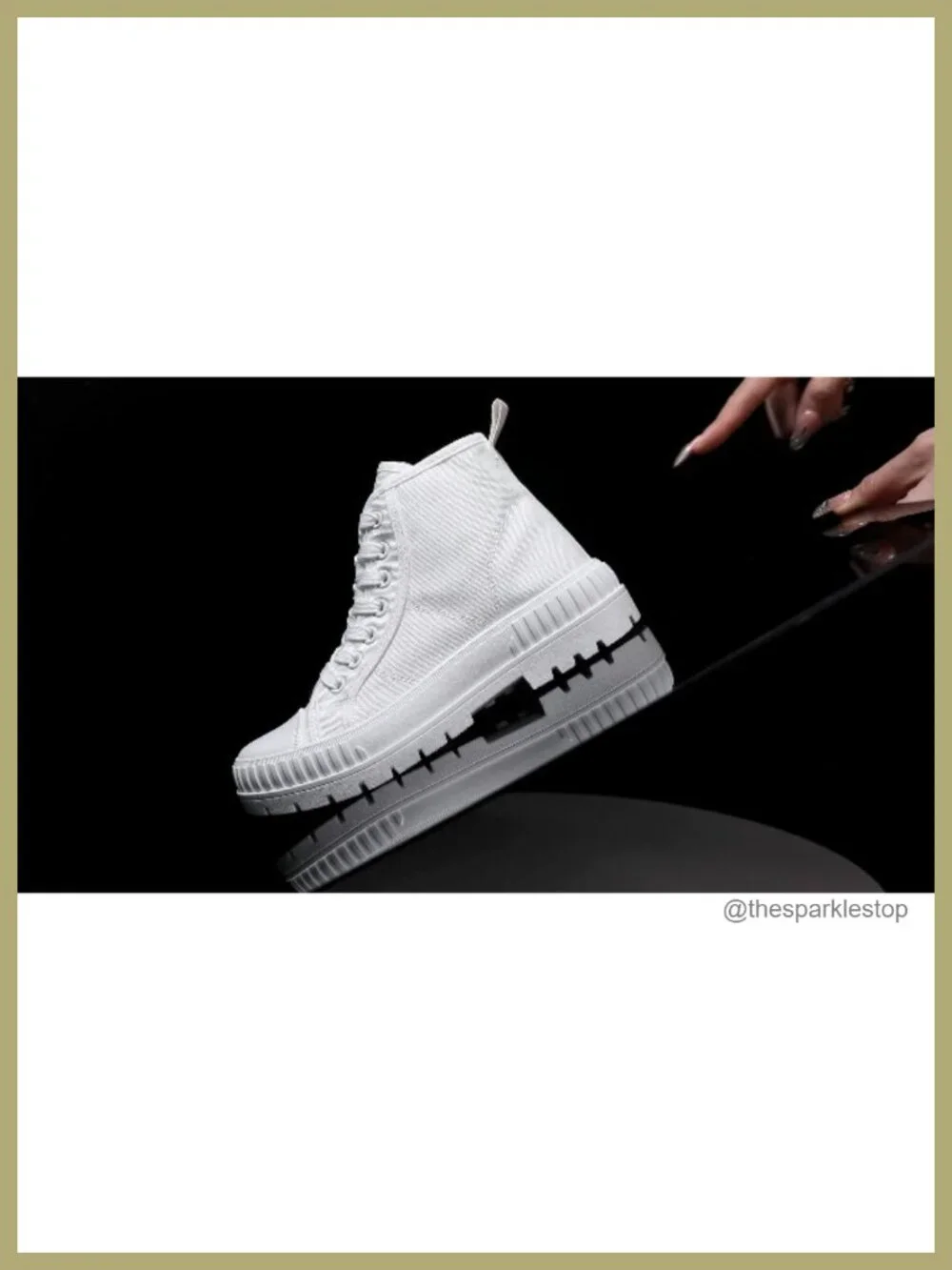 High Top Platform Sneakers Canvas Shoes Women's Breathable Non-Slip Lace-Up